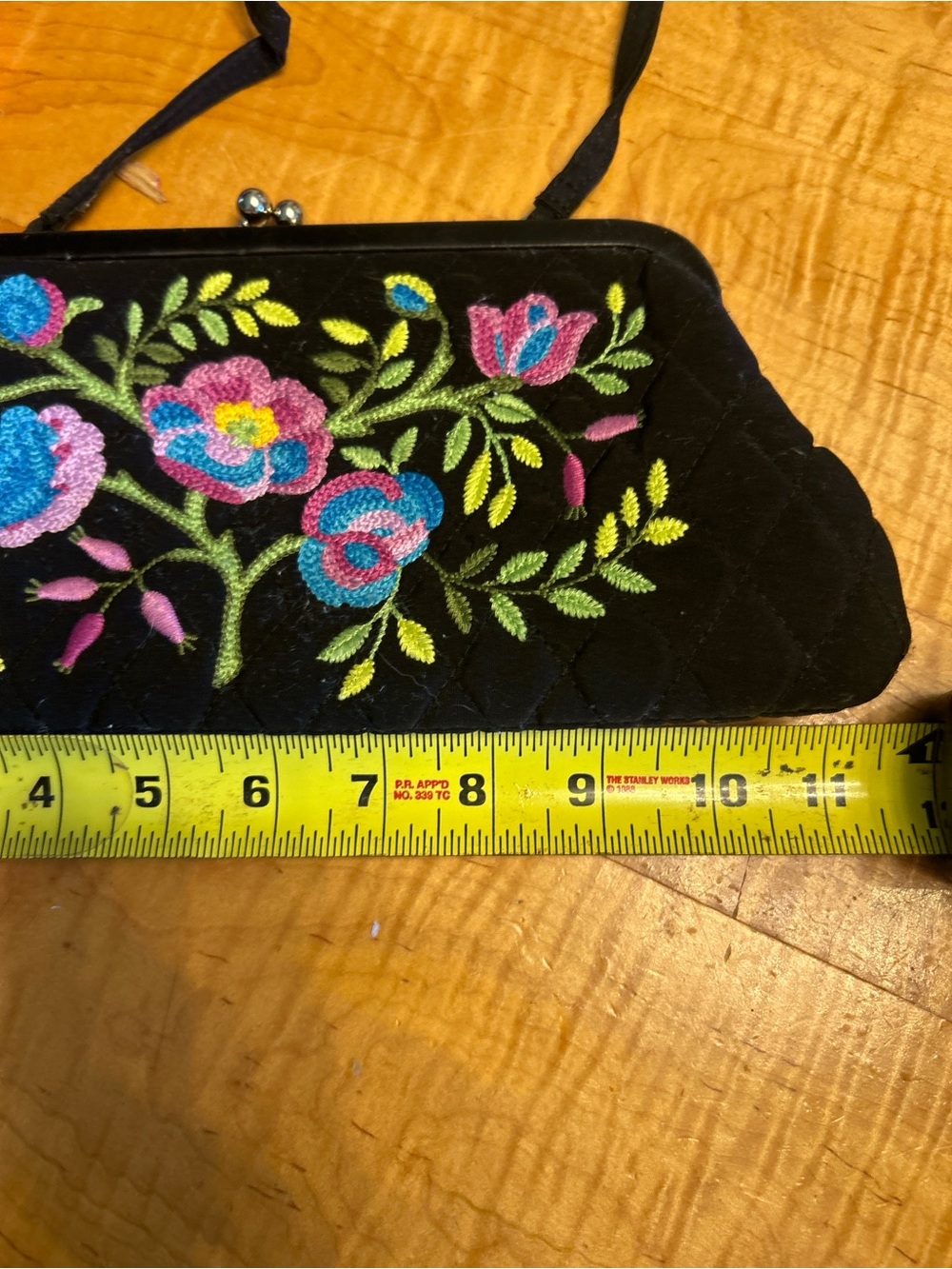 Vera Bradley Embroidered Black Floral Evening Clutch - Picture 3 of 3